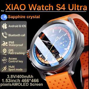 샤오미 S4 울트라 아웃도어 스포츠 스마트 워치 AMOLED 스크린 NFC GPS 나침반 심박수 방수 블루투스 통화 스마트워치