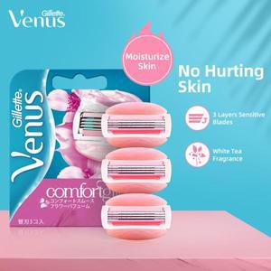 질레트 여성 면도날 Venus ComfortGlide 3 레이어 보호 피부 제모 교체 리필 Pcs