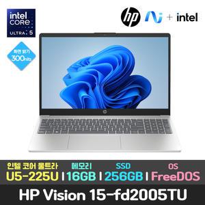 최종79만/한컴/HP 비전 15-fd2005tu 울트라5-225U/16GB/256GB/DOS 가성비 사무용 대학생 노트북