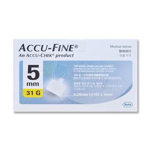 ACCU-FINE 아큐첵 아큐파인 일회용 멸균 주사침 펜 니들 5mm 31G 100개입