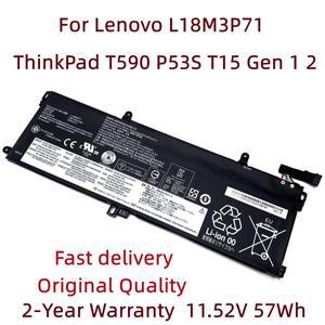 Lenovo ThinkPad T590 P53S T15 Gen 1 2 02DL011 SB10K97650 5B10W51831노트북 배터리 L18M3P71 신