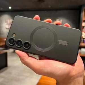 삼성 갤럭시 S24 S23 S22 울트라 플러스 S21 S20 참고 10 20 전화 커버에 대 한 Magsafe 매트 범퍼 케이스