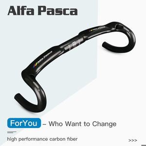 Alfa Pasca-Carbon 도로 자전거 핸들 바 사이클링 핸들 바 내부 구부러진 400420440mm 레이싱 자전거 드롭