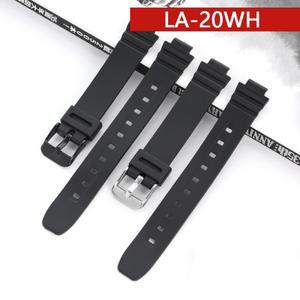 카시오 LA-20WH 10MM 여성용 스포츠 방수 블랙 교체 시계 액세서리용 수지 스트랩