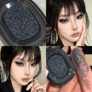 메탈릭 스모키 모노크롬 아이 섀도우 팔레트 글리터 펑크 블랙 쉬머 펄 메이크업 샤이니 누에