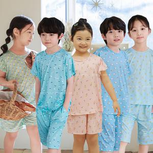 삐삐롱 25 S/S 남아 여아 초등학생 시원한 여름 반팔 반바지 상하 세트 에어스킨 실내복