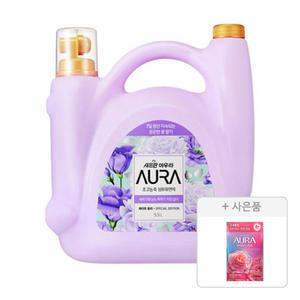 아우라 초고농축 섬유유연제 화이트릴리, 5.5L, 1개 + 증정(생화캡슐 리필 피오니로즈, 680ml, 1개)