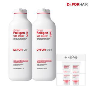 닥터포헤어 두피활력 3in1 탈모증상완화 폴리젠 셀 에너지 샴푸 500mlx2(+100mlx2)