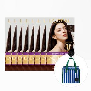 [로레알파리] 엑셀랑스 듀오크림 염모제 8개+스트라이프 런치 쿨러백
