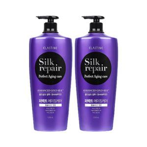 엘라스틴 실크리페어 샴푸 퍼펙트에이징골드, 1200ml, 2개