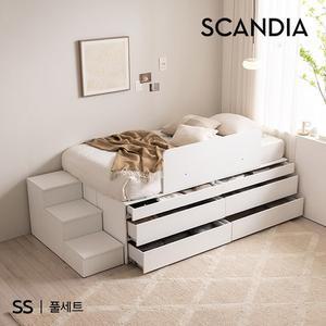 플레인 6단 서랍 벙커 빅수납 슈퍼싱글(SS) 침대 풀세트 안전가드+계단포함 착불배송