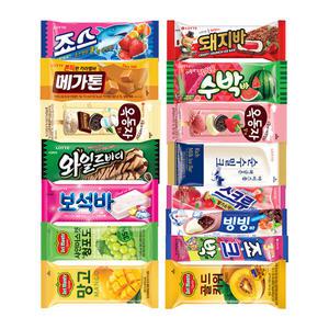 롯데 인기 아이스크림 바류 15종 40개 골라담기 죠스바 수박바 스크류바 옥동자 등