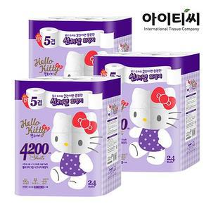 M[헬로키티] 시그니쳐 5겹 프리미엄 화장지 24롤 3팩
