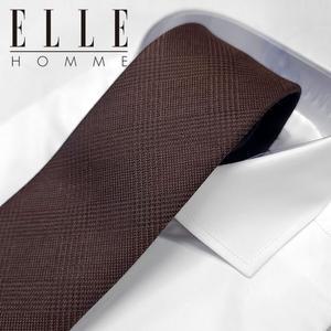 갤러리아 [ELLE HOMME] 엘르옴므 실크 자동/지퍼 넥타이 - 올드머니 브라운 8cm
