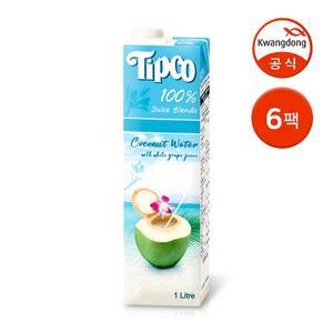 팁코 코코넛워터 혼합주스 1L 6팩 / 백프로 착즙 과일주스 어린이주스