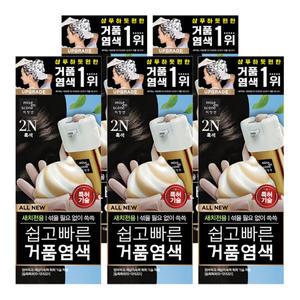 미쟝센 새치염색 올뉴 쉽고 빠른 거품염색약 2N흑색 x5개