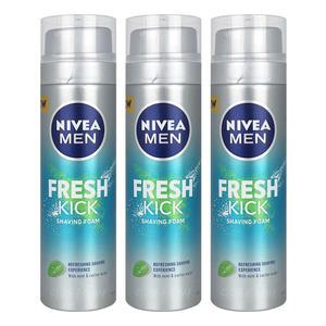 니베아 맨 프레시 킥 쉐이빙 폼 200ml x 3개 면도 크림