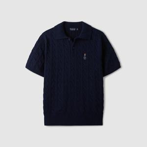 [후아유](대전신세계)Steve Collar Cable Short Sleeve Sweater WHKAE2412U