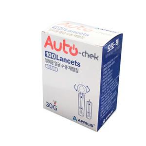 일회용 멸균오토첵 수동란셋 30G 100P 얇은바늘 채혈침 니들 혈당검사 랜싯