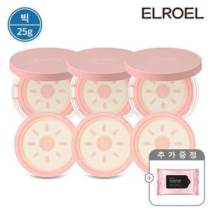 [빅] 엘로엘 핑크 톤업 빅 선쿠션 본품 25g 3개+리필 3개+클렌징티슈