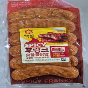 CJ 백설 SPICY 후랑크 숯불불닭맛 120g