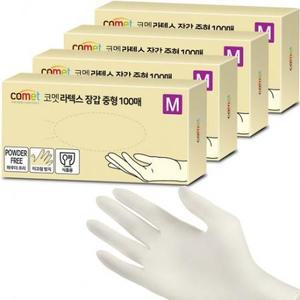 코멧 라텍스 장갑 중형 M 4개