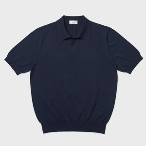 24SS Essential open collar knit Navy