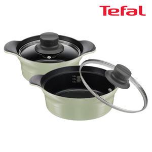 테팔 인덕션 티타늄 아로마 통주물 2종세트 (뚝배기 18cm + 전골냄비 24cm)