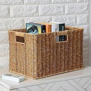 [BZJLMF7D_51AP]사각 40x26cm 정리함 라탄짜임 바