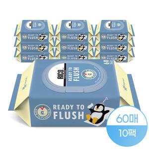 리꼬 변기에버리는 비데물티슈 60매x5+5(총 10팩)