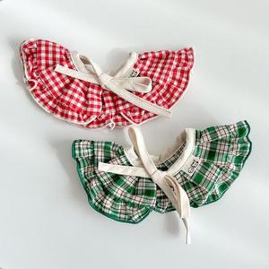 [JHQS7Y83_52CM]고양이 체크 케이프 패션 의상 산책룩