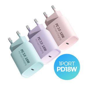프리미엄 18W 1포트 컬러 고속 C타입 고속충전기 PD PPS 스마트폰 휴대폰 충전기