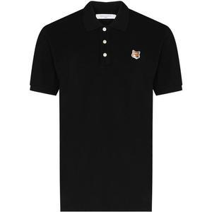 25SS 메종키츠네 남성 폭스 헤드 폴로 반팔 티셔츠 블랙 LM00208KJ7002 P199