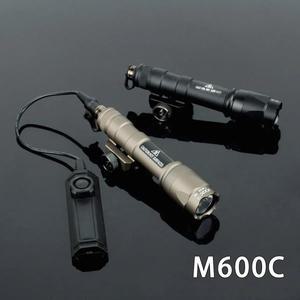 전술 스카우트 라이트 SureFire M600 M300 M600C 이중 압력 스위치 Airsoft AR15 소총 사냥 무기 손전등 LE
