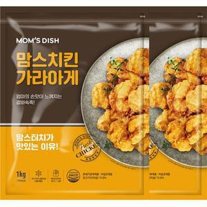 [오뚜기][오뚜기x맘스터치] 맘스키친 가라아게 치킨(닭다리살 72.8) 1kg x 2봉..[35133504]