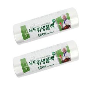 쉐프 위생롤백 25x35cm 500매 - 2개 |비닐봉투장갑캠핑