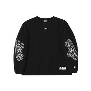 [스타터 블랙라벨] 웨이브 로고 와플 롱슬리브 (블랙) SA243ILS28_BLK