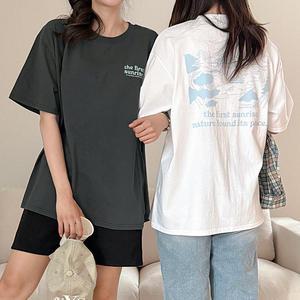 [제작] 선라이즈 루즈핏 나염 티셔츠 81289 빅사이즈여성의류