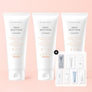 [BEST] 에스네이처 아쿠아 라이스 약산성 클렌징폼 160ml 트리오세트(샘플7종키트증정)