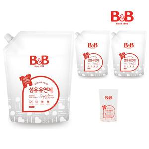 비앤비 유아 섬유유연제 베르가못향 1500ml 리필형 3입+증정품