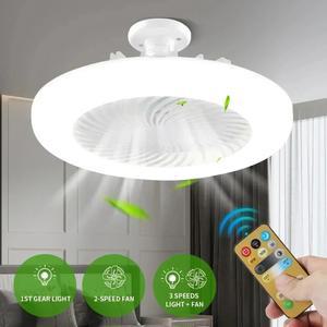 천장등 천정 선풍기 실링팬 LED 조명이 있는 스마트 리모컨 천장 E27 컨버터 베이스 거실용