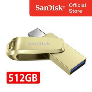 [샌디스크]USB 메모리 SDDDC4 울트라 듀얼 럭스 C타입 OTG 512GB 512기가 USB 3.2 Gen1 골드 무료배송