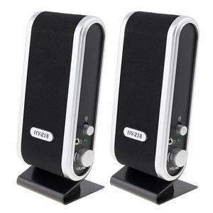 HY-218 6W USB 2.0 유선 전원 노트북 스피커 스테레오 3.5mm 오디오 잭 PC 컴퓨터 M AC 용 휴대용 시끄러운