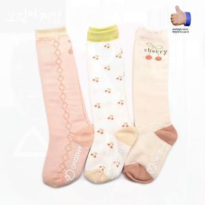 체리패턴 아동 니삭스 유아반타이즈 무릎양말 국산품질