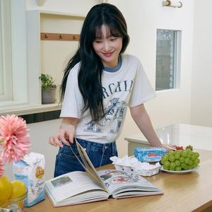 [온앤온](대구신세계)[정채연 착용]후로피 프린트 티셔츠 NEW5XE305