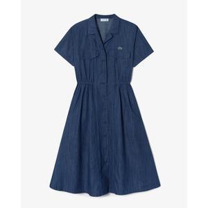 라코스테 브랜드관 여성 25SS 데님라이크 반팔 셔츠 드레스 EF206E-55G RNE진청 마감임박!!!