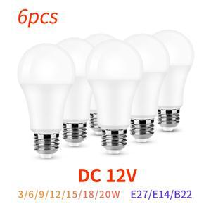 6개/몫 DC12V LED 전구 E27 B22 램프 10W Bombilla 태양 Led 볼트 저전압 빛