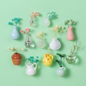 14 5pcs 도자기 냉장고 자석 미니 꽃병 슈퍼 강력한 메시지 홈 장식에 대 3D 냄비