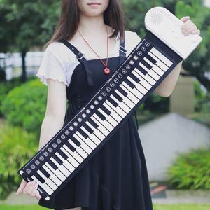 체계 IRIN 49 키 핸드 롤업 피아노 실리콘 휴대용 악기 교육용 접이식 전자 오르간