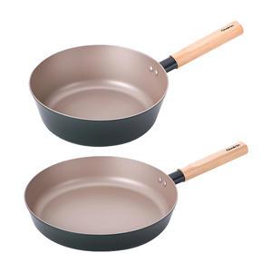 [세트] 키친플라워 쿠킨IH 라임우드 2종세트(후라이팬, 24cm, 1개 + 궁중팬, 24cm, 1개)